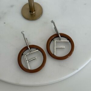 New Brown and Silver Hoop Earrings